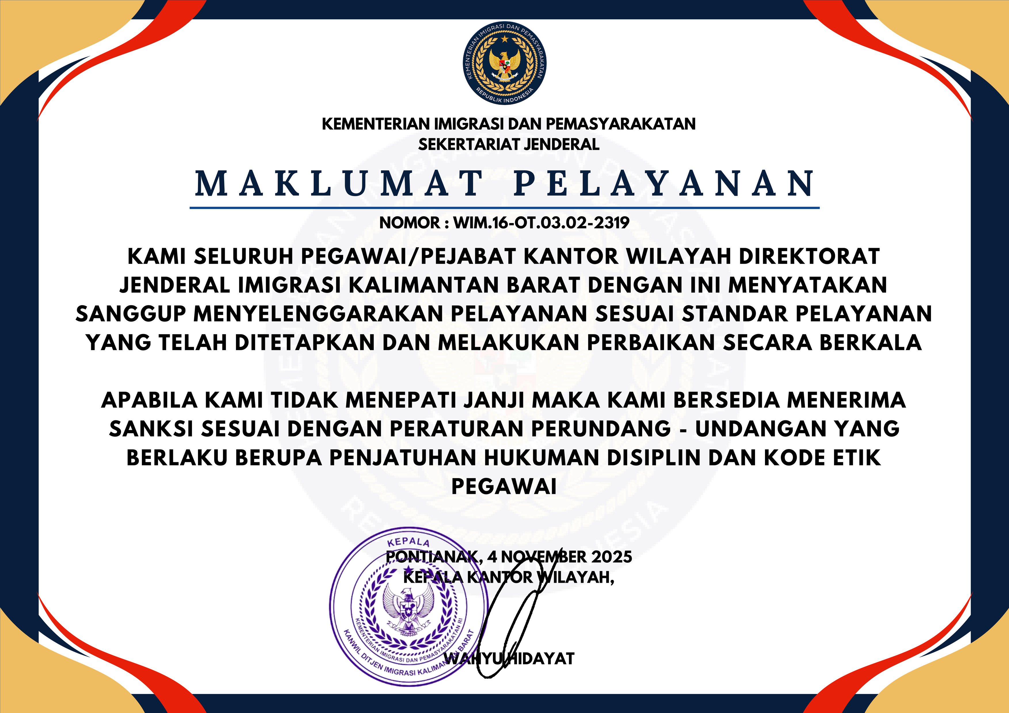 Maklumat Pelayanan